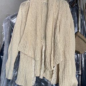 Knitted and Knitted Knit Cardigan with Floral Lace Details